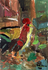 05401 Come Here! Rooster -  Painted at age 11 (2005) - Print on A2 Fine Art Paper(42x59.4cm/16.5x 23.3")- Limited Edition