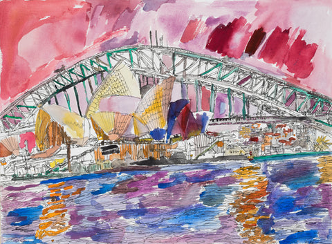 14008 Sydney Opera House - Painted in 2014 - Print on A2 Fine Art paper (16.5x 23.3"/42.0x59.4cm) or A1 Fine Art Paper (59.4x84.1cm/ 23.3x 33.1”) or A0 Fine Art Paper (84.1x118.9cm/33.1x46.8”)