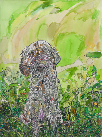 18402  Dog - Painted in 2018 - Print on A3 size paper (29.7x42.0cm / 11.6"x 16.5") or A4 size paper (21x29.7 cm/ 21x29.7”)