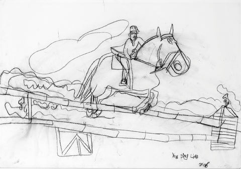 Original 06301 Show Jumping - Painted in 2006 at the age of  12 - 52x74cm (20.4x29.1 inches)