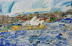 11013 Sydney Opera House - Painted in 2011 --- Print on 24" Canvas ( Print size: 51cmx78cm / 20.0x30.7") or A2 Fine Art Paper (42x59.4cm/ 16.5x23.3") or A1 Fine Art Paper (59.4x84.1cm/ 23.3x 33.1”) or A0 (84.1x118.9cm/33.1x46.8”) - Limited Edition